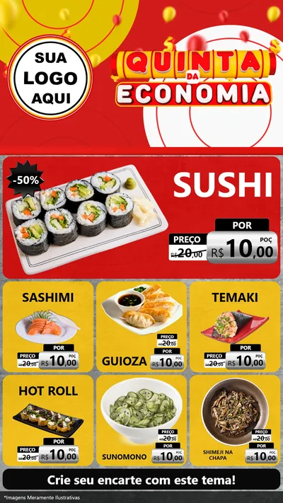 Modelo de Rede Social para Stories com o tema Quinta da Economia para Comida japonesa