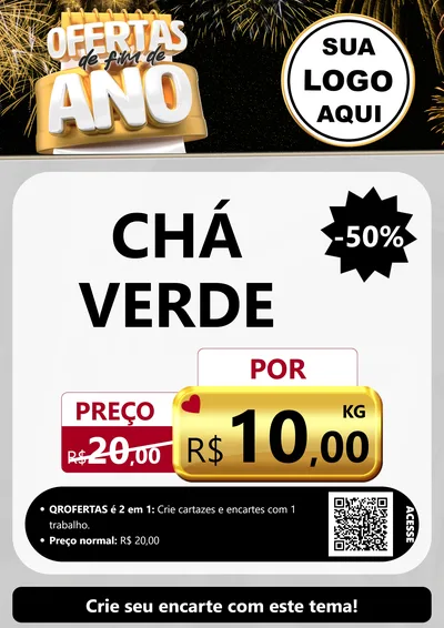 Modelo de Cartaz para Cartaz A4 Vertical com o tema Ofertas de Fim de Ano para Produtos Naturais