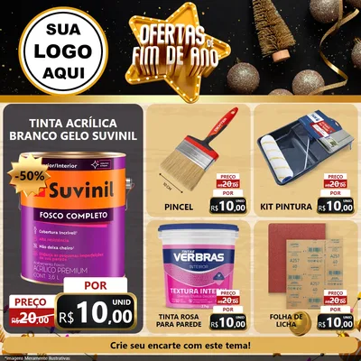 Modelo de Rede Social para Feed Facebook com o tema Ofertas de Fim de Ano para Tintas e Ferramentas