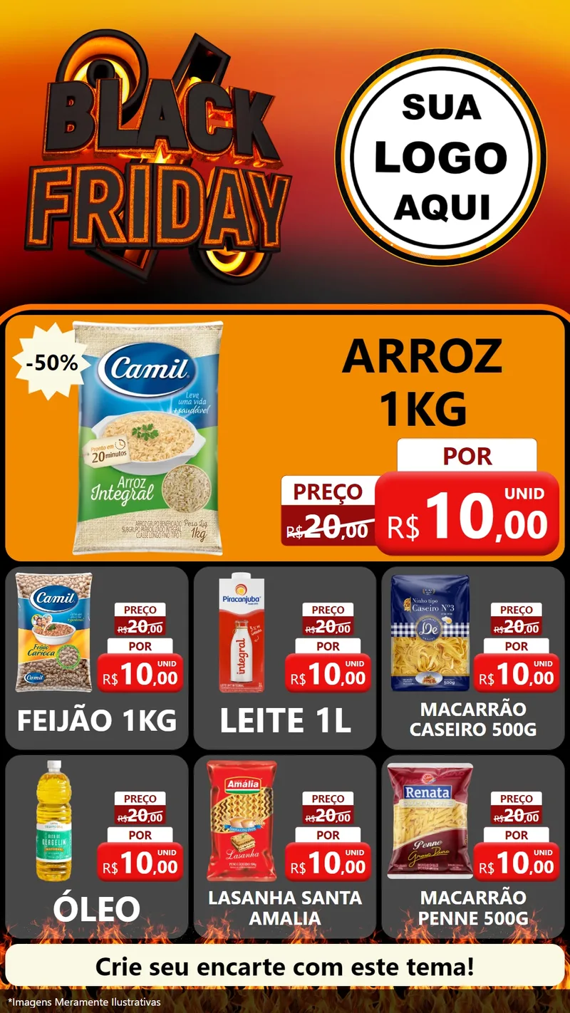 Modelo de Rede Social para Stories com o tema Black Friday para Supermercado