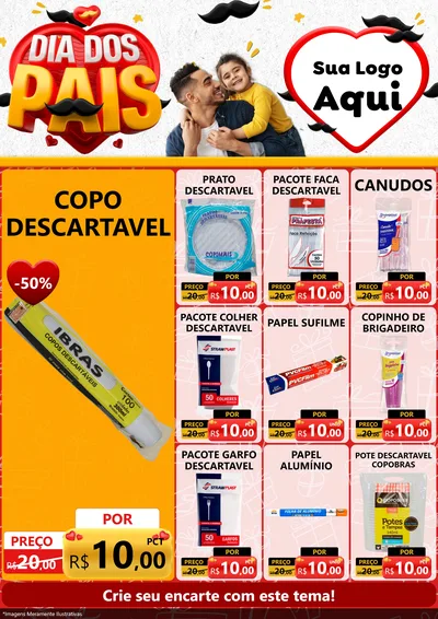 Modelo de Encarte para Encarte A4 Vertical com o tema Dia dos Pais para Embalagens