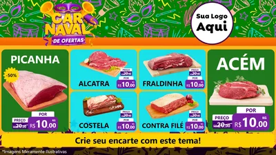 Modelo de TV para TV Horizontal com o tema Carnaval de Ofertas para Açougue