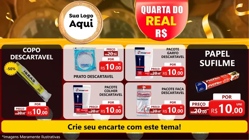Modelo de TV para TV Horizontal com o tema Quarta do Real para Embalagens