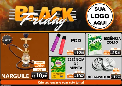 Modelo de Encarte para Encarte A4 Horizontal com o tema Black Friday para Tabacaria