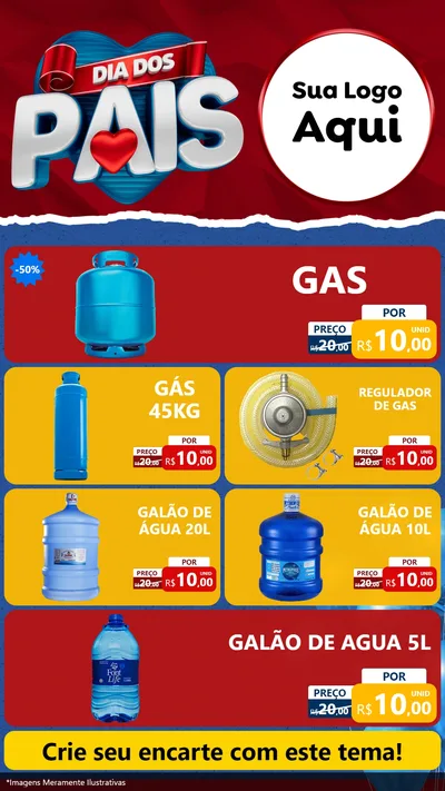 Modelo de TV para TV Vertical com o tema Dia dos Pais para Água e gás