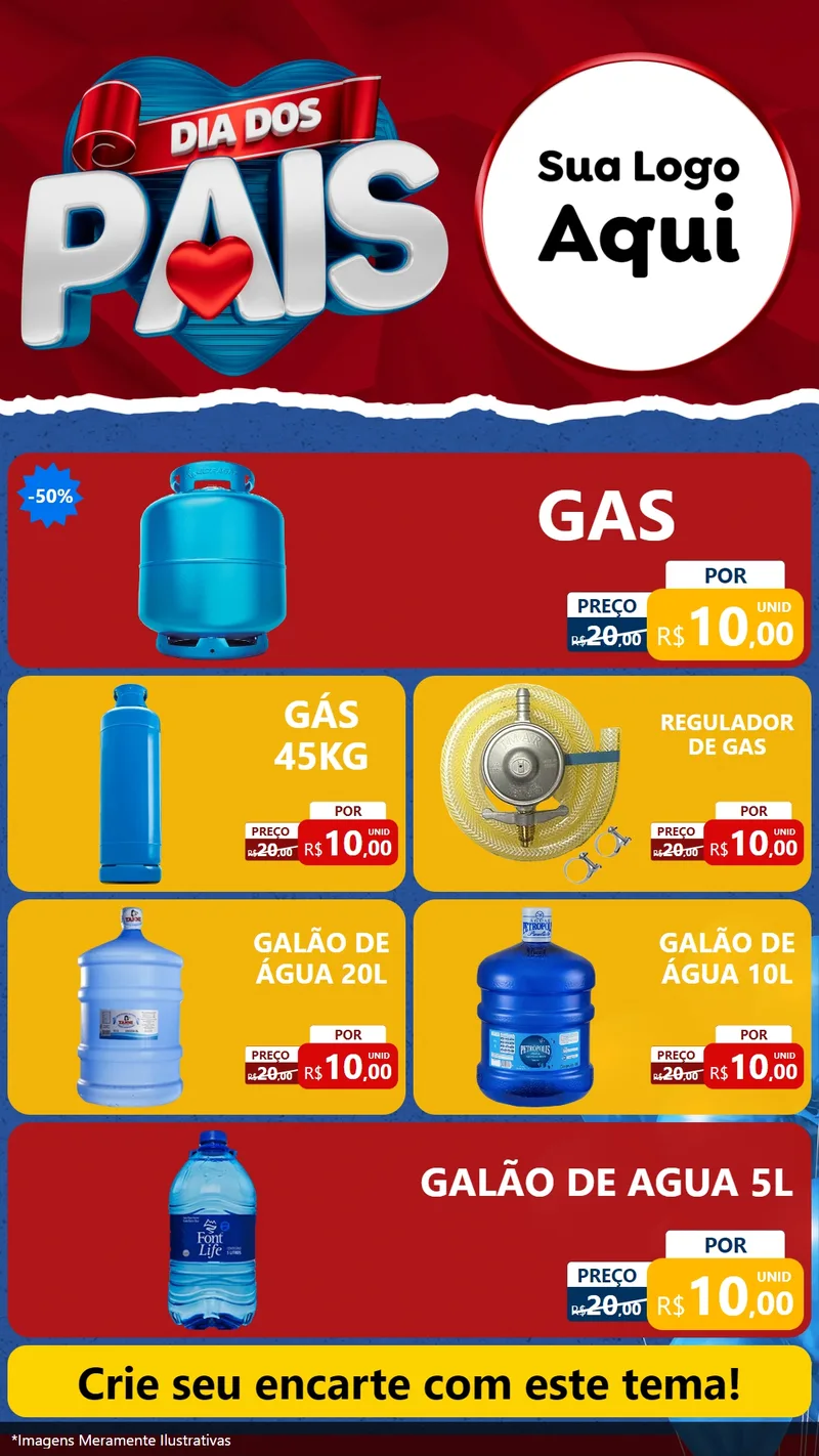 Modelo de TV para TV Vertical com o tema Dia dos Pais para Água e gás