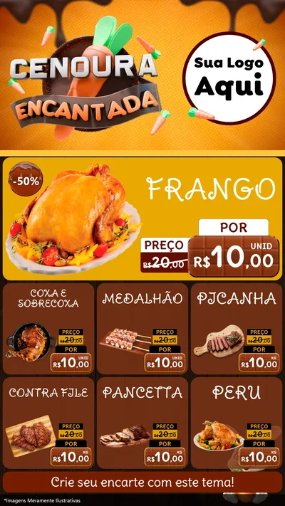 Modelo de Rede Social para Stories com o tema Cenoura Encantada - Páscoa para Assados