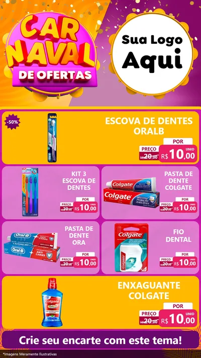 Modelo de TV para TV Vertical com o tema Carnaval de Ofertas para Higiene Pessoal