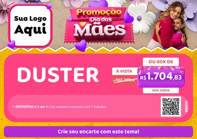 Modelo de Cartaz para Cartaz A4 Horizontal com o tema Promoção Dia das Mães para Concessionaria de Carros