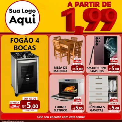 Modelo de Rede Social para Feed Facebook com o tema A Partir de Um e Noventa e Nove - 1,99