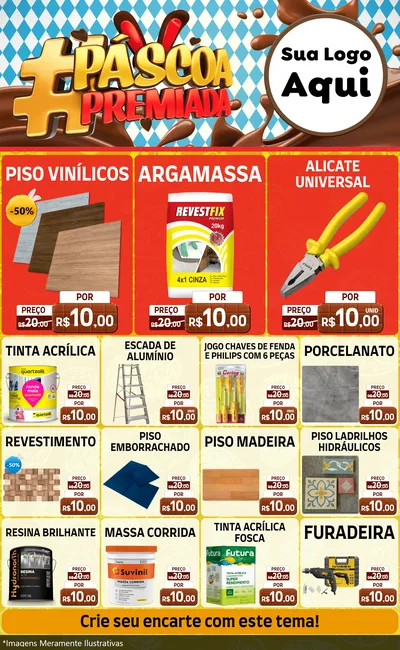 Modelo de Encarte para Encarte Grande com o tema Páscoa Premiada para Material para Construção