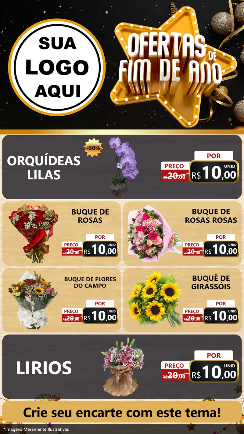 Modelo de TV para TV Vertical com o tema Ofertas de Fim de Ano para Floricultura e jardim