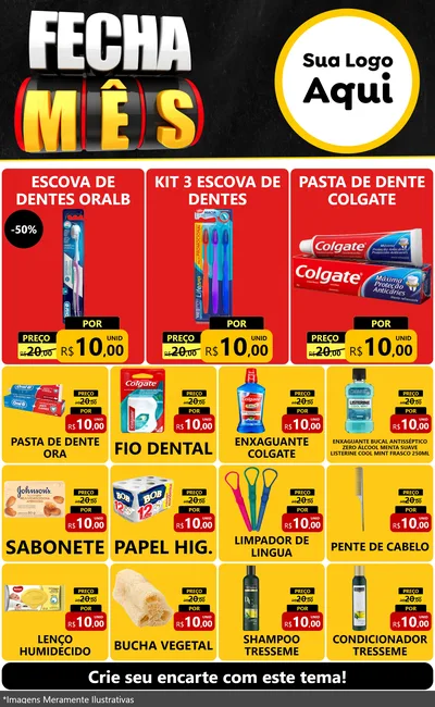 Modelo de Encarte para Encarte Grande com o tema Fecha Mês para Higiene Pessoal