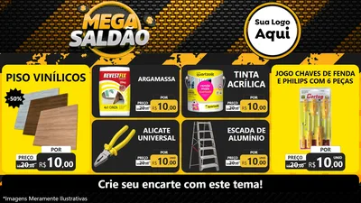 Modelo de TV para TV Horizontal com o tema Mega Saldão para Material para Construção