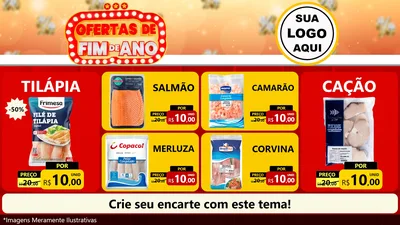Modelo de TV para TV Horizontal com o tema Ofertas de Fim de Ano para Peixaria