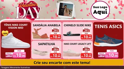 Modelo de TV para TV Horizontal com o tema Valentine's Day para Calçados