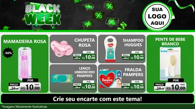 Modelo de TV para TV Horizontal com o tema Black Week para Bebês