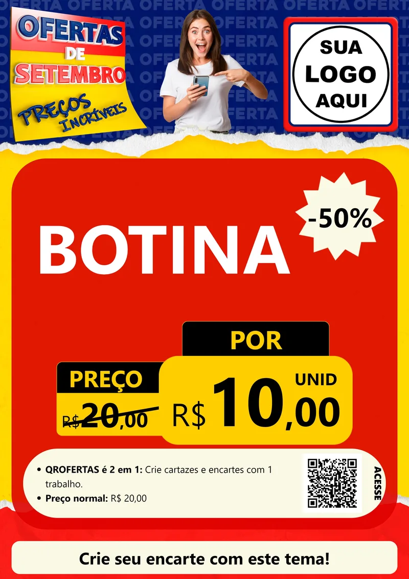Modelo de Cartaz para Cartaz A4 Vertical com o tema Ofertas de Setembro - Preços Incríveis para Agropecuária