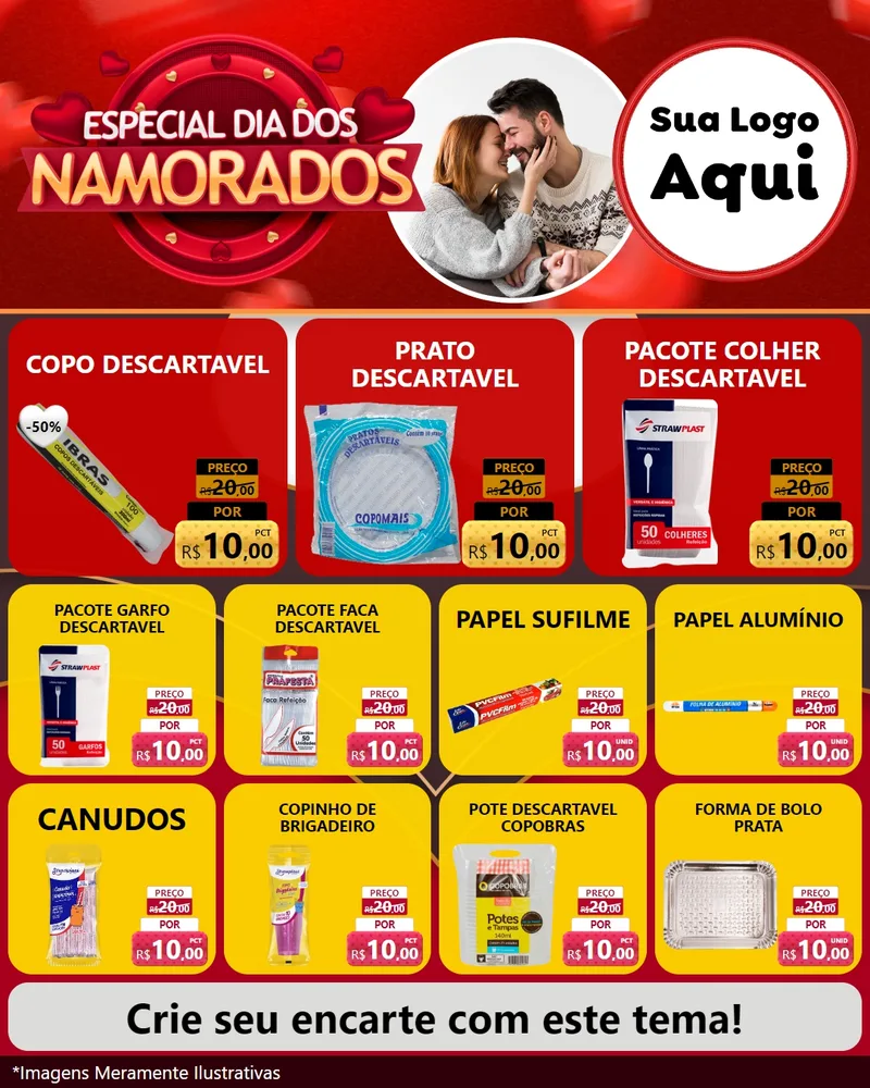 Modelo de Rede Social para Feed Instagram com o tema Especial Dia Dos Namorados para Embalagens