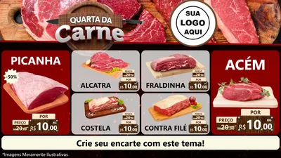 Modelo de TV para TV Horizontal com o tema Quarta da Carne para Açougue