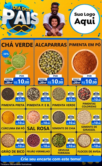Modelo de Encarte para Encarte Grande com o tema Dia dos Pais para Produtos Naturais