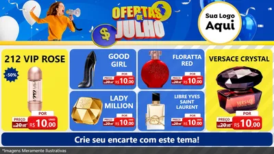 Modelo de TV para TV Horizontal com o tema Ofertas de Julho para Perfumes