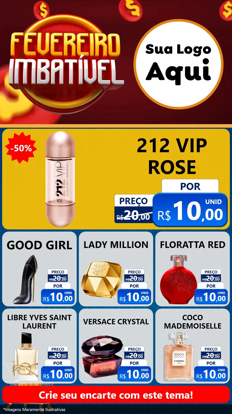 Modelo de Rede Social para Stories com o tema Fevereiro Imbatível para Perfumes