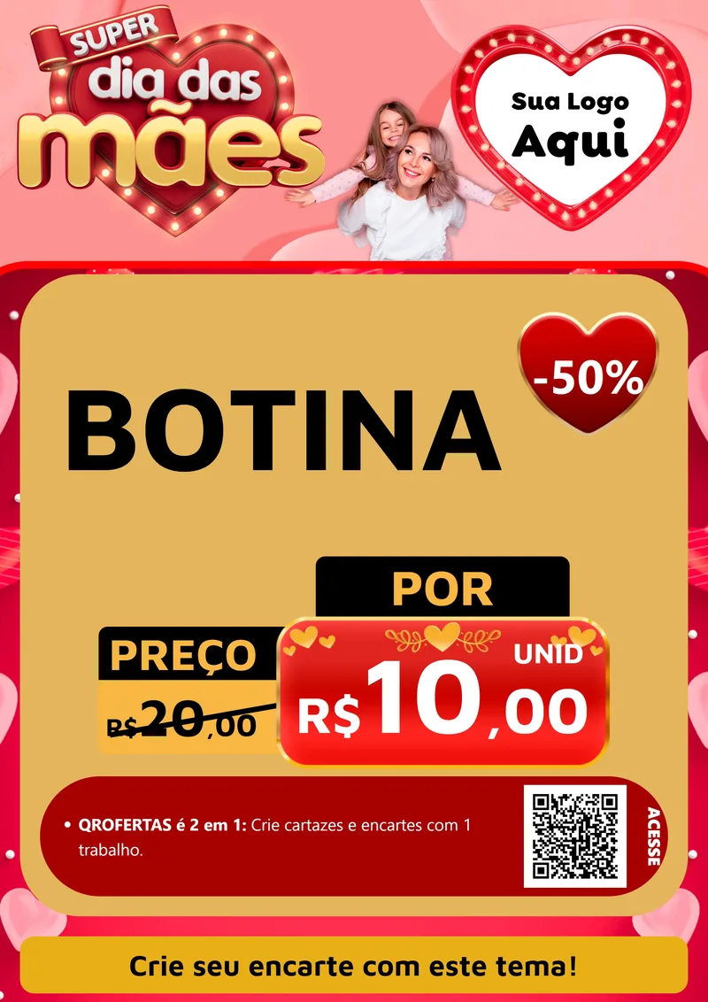 Modelo de Cartaz para Cartaz A4 Vertical com o tema Super Dia Das Mães para Agropecuária