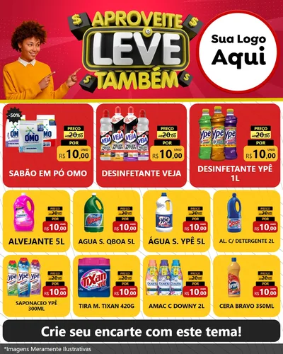 Modelo de Rede Social para Feed Instagram com o tema Aproveite e Leve Também para Produtos de Limpeza
