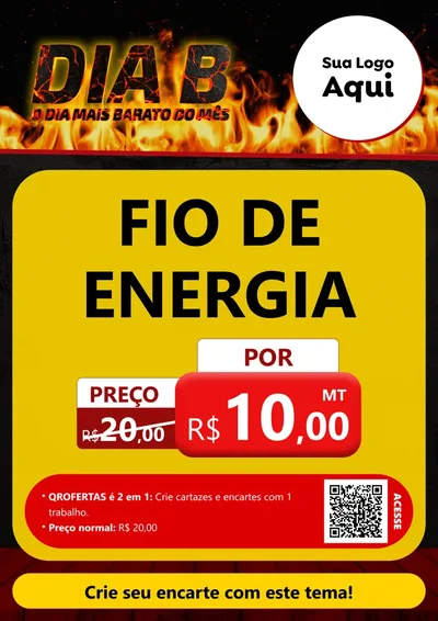 Modelo de Cartaz para Cartaz A4 Vertical com o tema Dia B para Materiais Elétricos