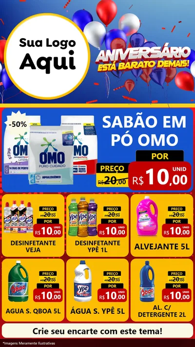 Modelo de Rede Social para Stories com o tema Aniversário para Produtos de Limpeza