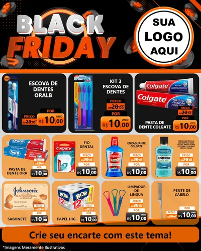 Modelo de Rede Social para Feed Instagram com o tema Black Friday para Higiene Pessoal