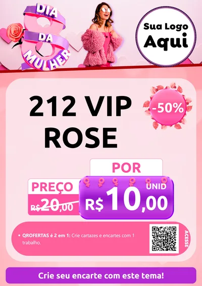 Modelo de Cartaz para Cartaz A4 Vertical com o tema Dia da Mulher para Perfumes
