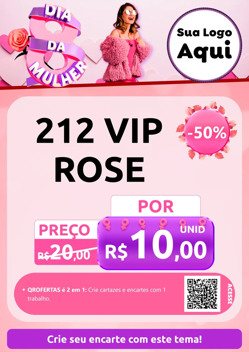 Modelo de Cartaz para Cartaz A4 Vertical com o tema Dia da Mulher para Perfumes