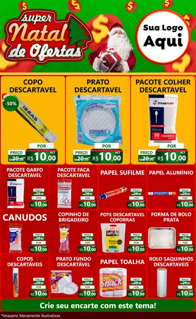 Modelo de Encarte para Encarte Grande com o tema Super Natal de Ofertas para Embalagens