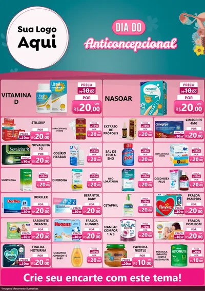 Modelo de Encarte para Encarte A4 Vertical com o tema Dia do anticoncepcional para Farmácia