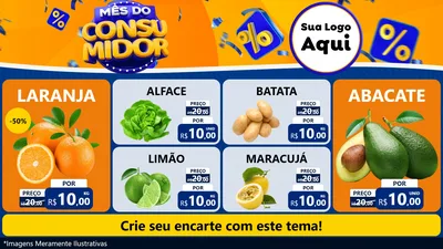 Modelo de TV para TV Horizontal com o tema Mês do Consumidor para Hortifrúti