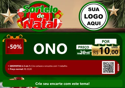 Modelo de Cartaz para Cartaz A4 Horizontal com o tema Sorteio de Natal para Óticas