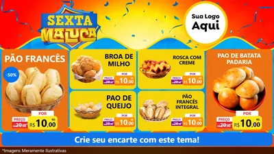 Modelo de TV para TV Horizontal com o tema Sexta Maluca para Padaria