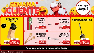 Modelo de TV para TV Horizontal com o tema Semana do Cliente para Utilidades Domésticas