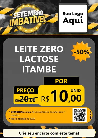 Modelo de Cartaz para Cartaz A4 Vertical com o tema Setembro Imbatível para Frios e Laticínios