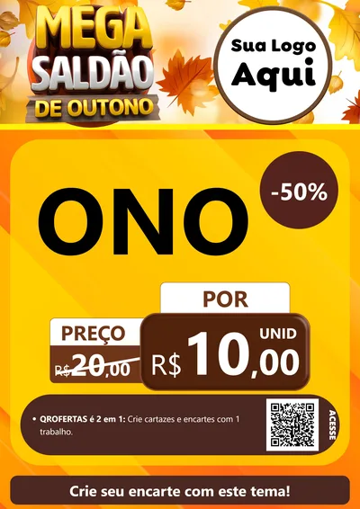 Modelo de Cartaz para Cartaz A4 Vertical com o tema Mega Saldão de Outono para Óticas