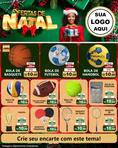 Modelo de Rede Social para Feed Instagram com o tema Ofertas de Natal para Artigos Esportivos