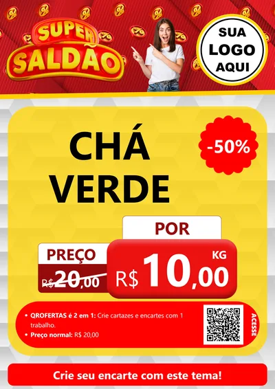 Modelo de Cartaz para Cartaz A4 Vertical com o tema Super Saldão para Produtos Naturais