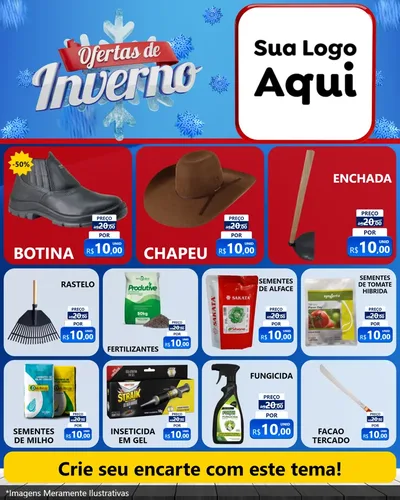 Modelo de Rede Social para Feed Instagram com o tema Ofertas de Inverno para Agropecuária