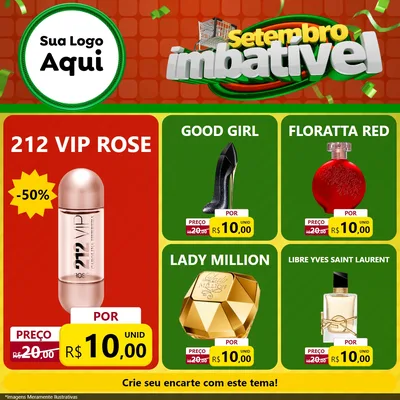 Modelo de Rede Social para Feed Facebook com o tema Setembro Imbatível para Perfumes