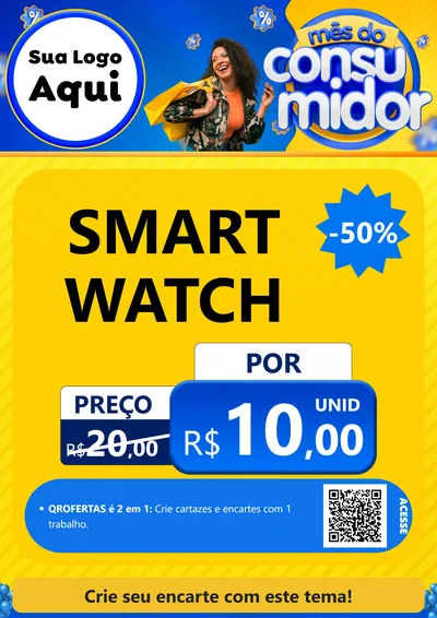 Modelo de Cartaz para Cartaz A4 Vertical com o tema Mês do Consumidor para Informática