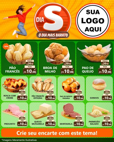 Modelo de Rede Social para Feed Instagram com o tema Dia S - O Dia Mais Barato para Padaria