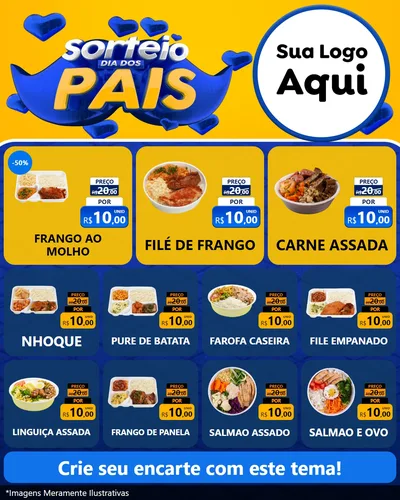 Modelo de Rede Social para Feed Instagram com o tema Sorteio Dia dos Pais para Restaurante