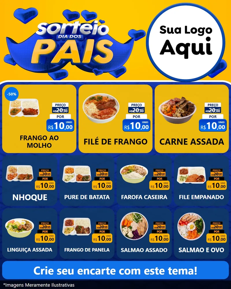Modelo de Rede Social para Feed Instagram com o tema Sorteio Dia dos Pais para Restaurante